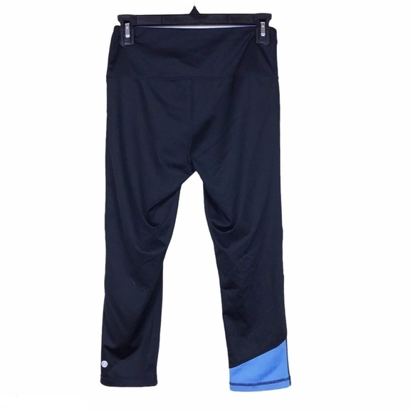 Z by Zella Black Blue Stripe Yoga Cropped Leggings - Picture 5 of 6